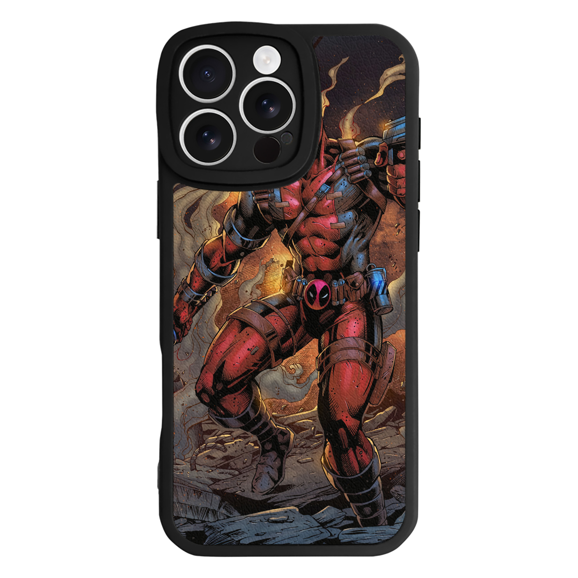 （画像用） Deadpool デッドプール 【iPhone 16シリーズ対応】シリコンスマホケース（レザー調） 材質：シリコン